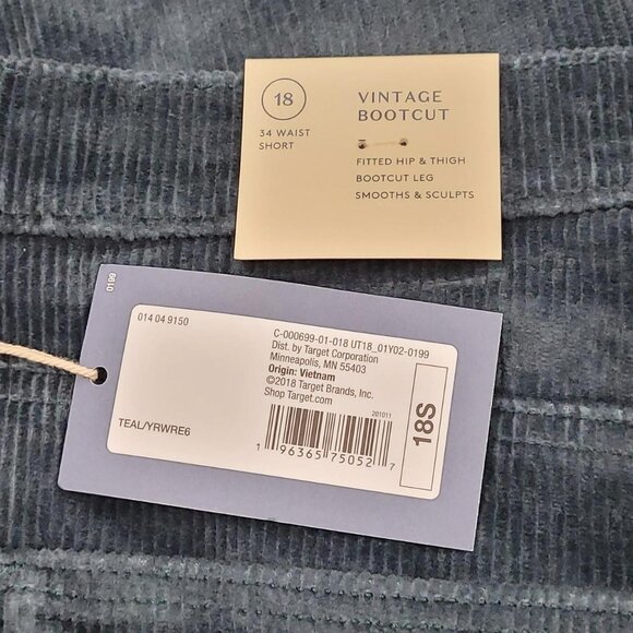 NWT Universal Thread Teal Corduroy Bootcut Pants size 18S - Picture 4 of 5